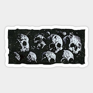 Skull retro horror Sticker